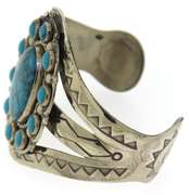 Vintage Sterling Silver Turquoise Cuff Bangle
