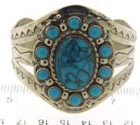 Vintage Sterling Silver Turquoise Cuff Bangle