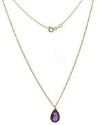 Gorgeous 18kt Pear Amethyst Set Necklace