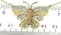 Fabulous Filagree Butterfly Yellow Gold Necklace