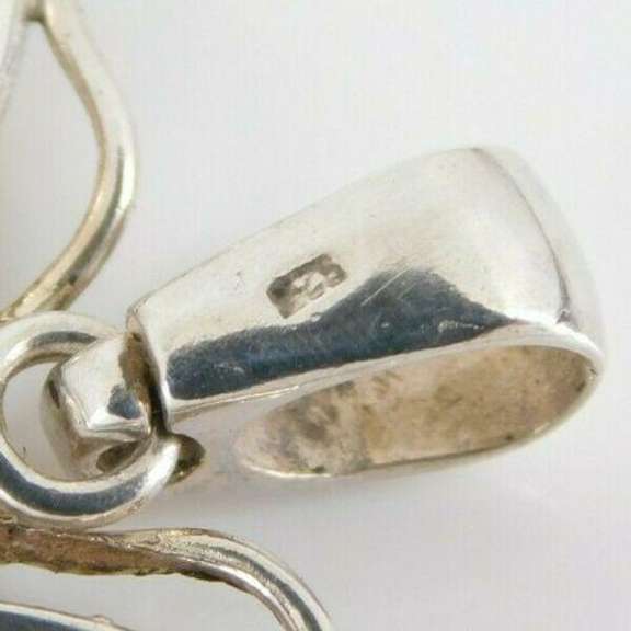 Vintage Sterling Silver Amber Pendant