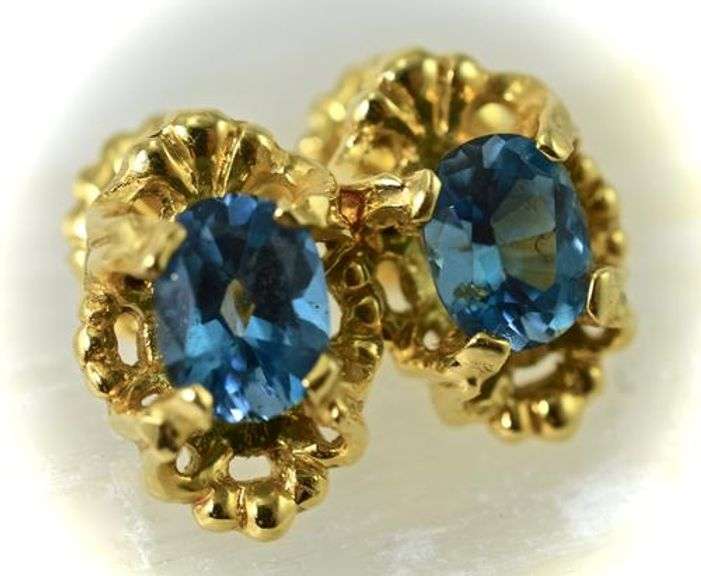 Vibrant Blue Topaz 14K Earrings