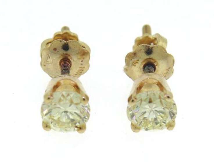 Classic 14kt Yellow Gold Diamond Stud Earrings