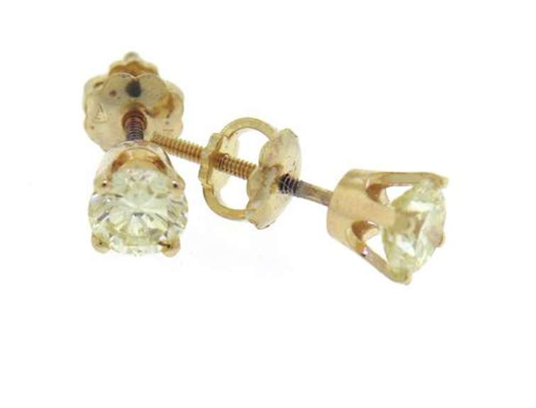 Classic 14kt Yellow Gold Diamond Stud Earrings