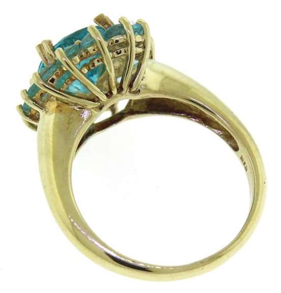 Formal Blue Topaz w Blue Topaz Halo Ring