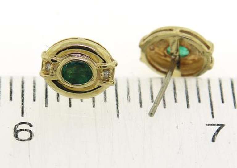 Great Emerald and Diamond Accent Earrings