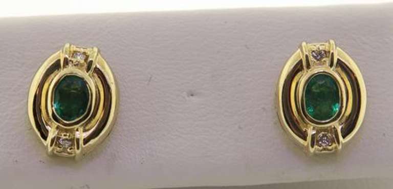 Great Emerald and Diamond Accent Earrings