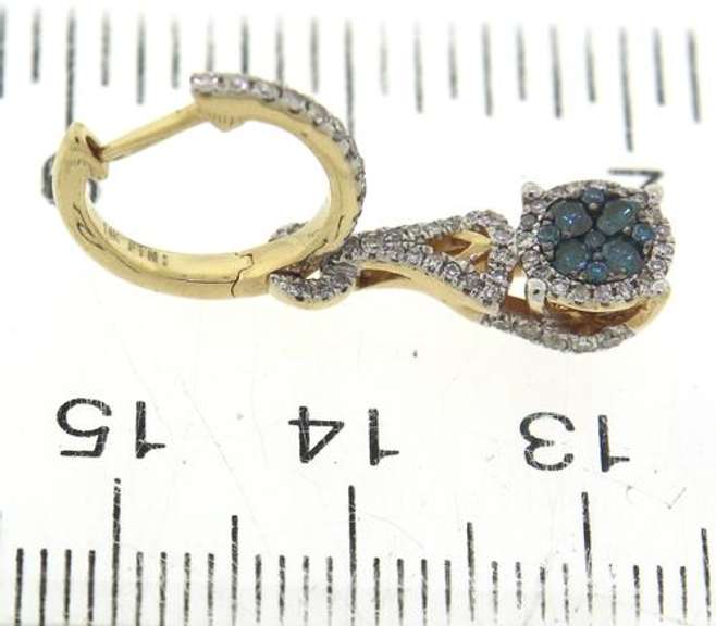 Stunning White & Blue Irrad Diamond Dangle Earrings