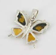 Vintage Sterling Silver Amber Pendant