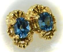 Vibrant Blue Topaz 14K Earrings