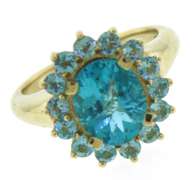 Formal Blue Topaz w Blue Topaz Halo Ring