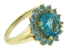Formal Blue Topaz w Blue Topaz Halo Ring