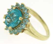 Formal Blue Topaz w Blue Topaz Halo Ring