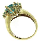 Formal Blue Topaz w Blue Topaz Halo Ring