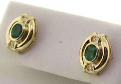 Great Emerald and Diamond Accent Earrings