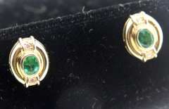 Great Emerald and Diamond Accent Earrings