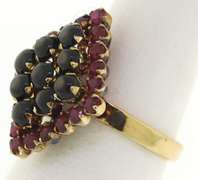 Handsome Ruby w Star Sapphire Cluster Ring