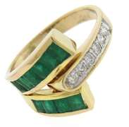 Charming Channel Set Emerald and Diamond Ring