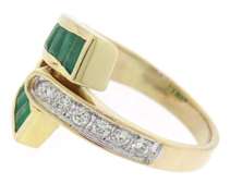 Charming Channel Set Emerald and Diamond Ring