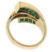Charming Channel Set Emerald and Diamond Ring