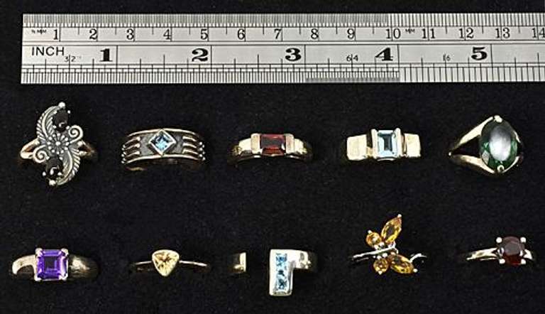Lovely Grouping of 10 Pretty Rings in .925 Silver