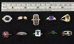 Nice Array of 10 Rings in .925 Silver