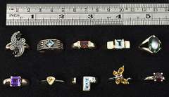 Lovely Grouping of 10 Pretty Rings in .925 Silver