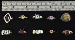 Delightful Set of 10 Rings in .925 Silver