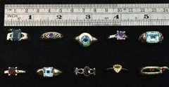 Pretty Grouping of 10 Rings in .925 Silver