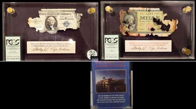 Pair: $1 Silver Certificate and 1,000 Lire, each PCGS