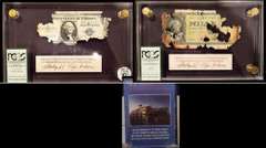 Pair: $1 Silver Certificate and 1,000 Lire, each PCGS