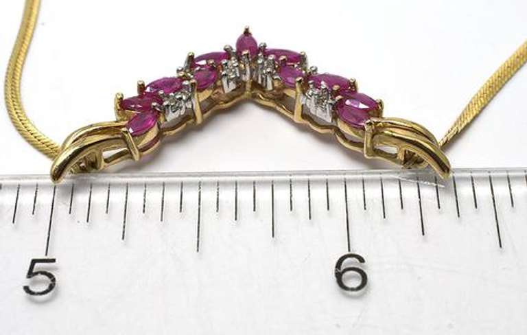 Ruby & Diamond Necklace in Yellow Gold