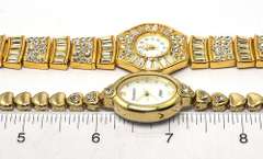Pair of Gold-Toned & Crystal Watches