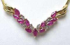 Ruby & Diamond Necklace in Yellow Gold