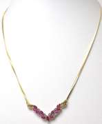 Ruby & Diamond Necklace in Yellow Gold