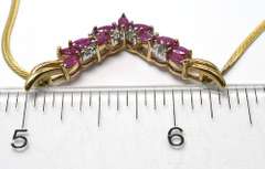 Ruby & Diamond Necklace in Yellow Gold