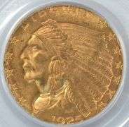 Super choice BU 1925-D US $2.50 Indian Gold. PCGS MS63