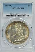 Near Gem BU 1884-O Morgan Silver Dollar. PCGS MS64