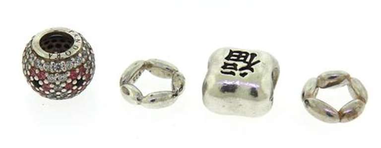Charming Lot of 4 Sterling Silver Retired Pandora Charms