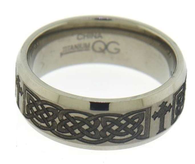 Titanium Celtic Cross Band