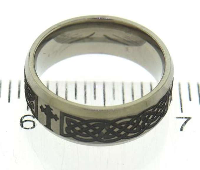 Titanium Celtic Cross Band