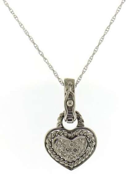 Precious 14kt WG Pave Diamond Heart Necklace