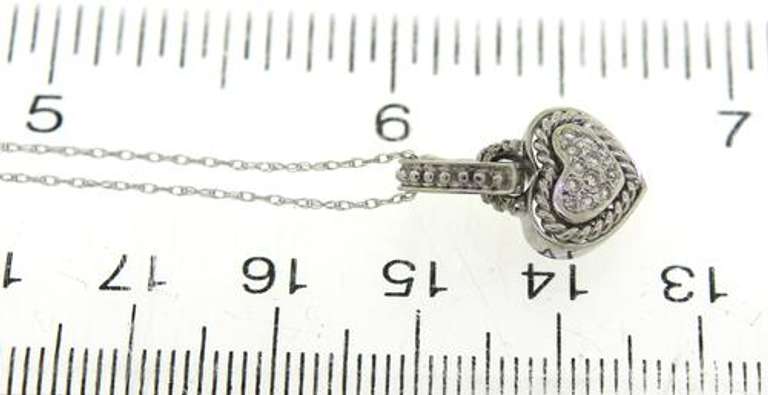 Precious 14kt WG Pave Diamond Heart Necklace