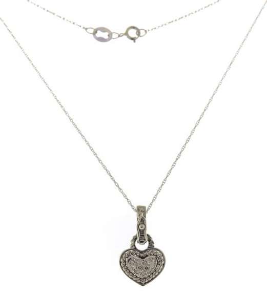 Precious 14kt WG Pave Diamond Heart Necklace