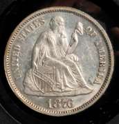 1876 Seated Dime Uncirculated