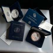 1998 & 2017 W Proof Silver US Eagles with Boxs Papers