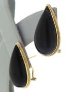 Chic 14kt YG Black Onyx Pear Shaped Earrings