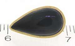 Chic 14kt YG Black Onyx Pear Shaped Earrings