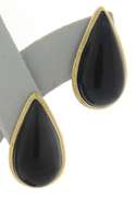 Chic 14kt YG Black Onyx Pear Shaped Earrings
