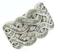 Dazzling RBC & Bag Cut Diamond Woven Wedding Band